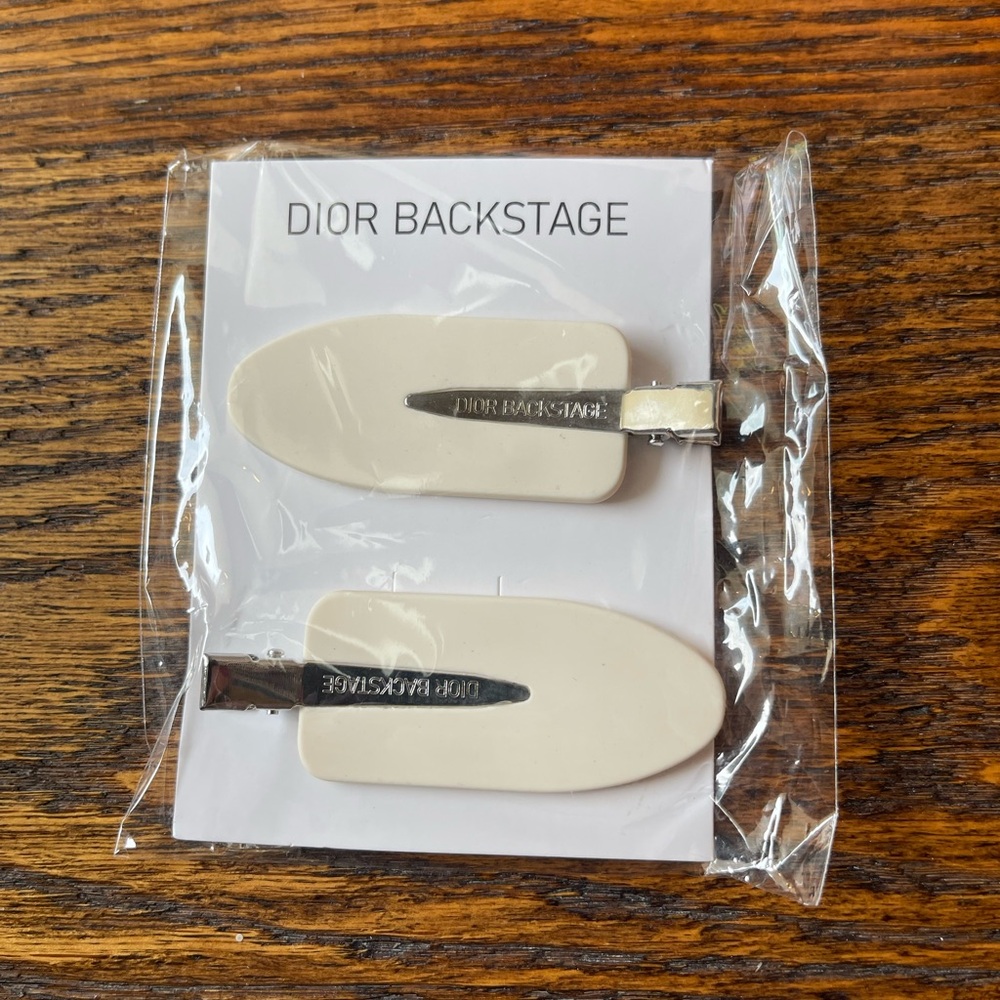 Dior Silver and white backstage Hair Clip Accessory